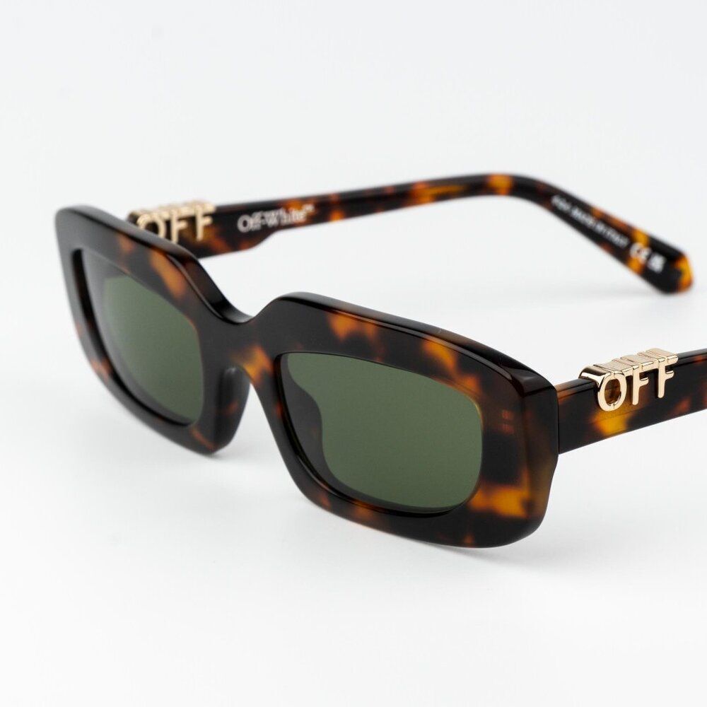 Off-White RENTON Women Sunglasses Havana Green Rectangle OERI13C RENTON 6055 - Picture 5 of 12